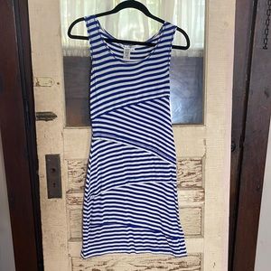 Blue and White Striped Dress. Size XS